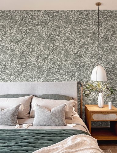 A Street Prints Rythmic Charcoal Wallpaper Room 2