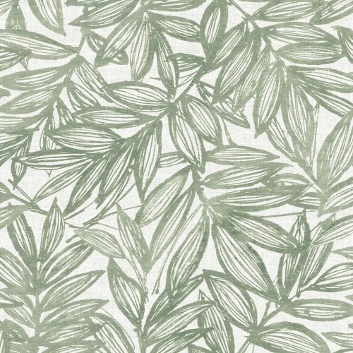 A Street Prints Rhythmic Sage Wallpaper with hand-drawn leaves