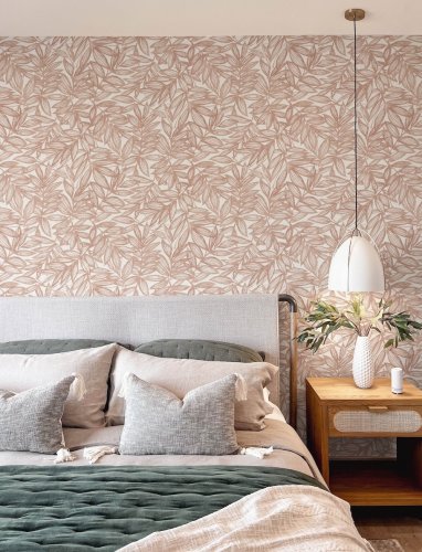 A Street Prints Rythmic Coral Wallpaper Room 2