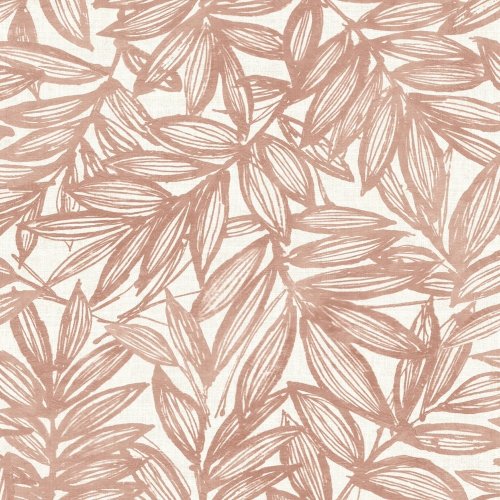 A Street Prints Rhythmic Coral Wallpaper with hand-painted leaves