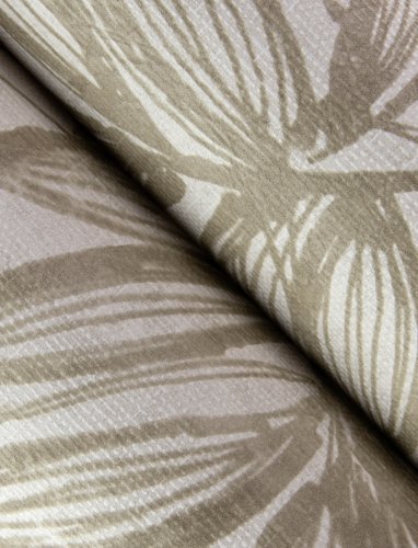 Modern botanical wallpaper in soft taupe tones