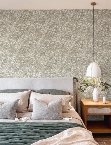 A Street Prints Rythmic Taupe Wallpaper Room 2