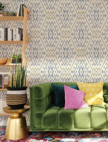 Stylish geometric wallpaper with a soft painterly effect