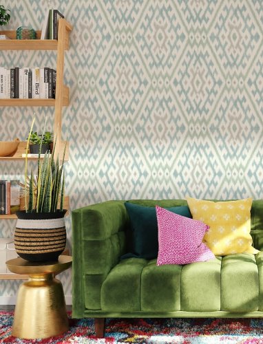 A Street Prints Solola Green/Blue Wallpaper Room 2