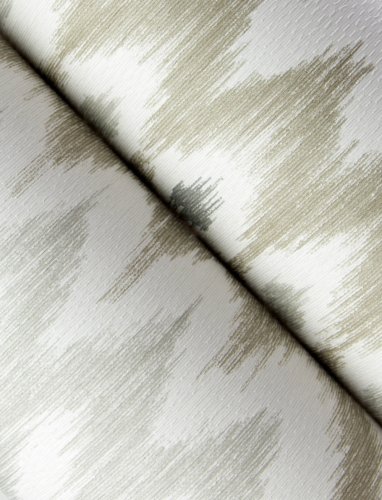 A roll of A Street Prints Solola Stone Wallpaper highlighting its neutral colour palette and brushstroke pattern