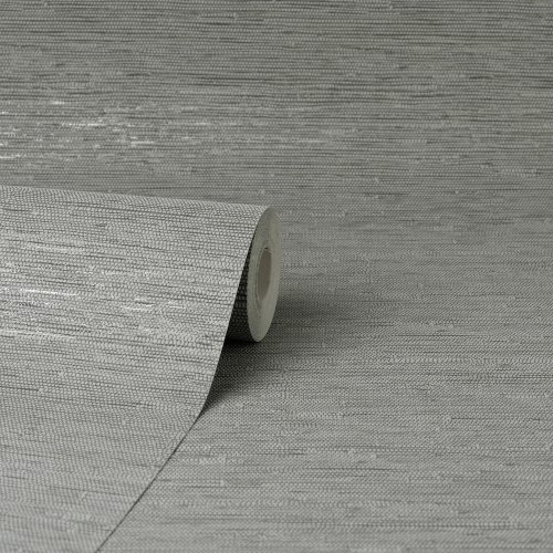 Fine Decor Miya Grasscloth Grey Wallpaper FD43155