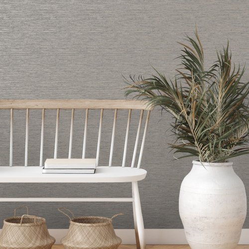 Fine Decor Miya Grasscloth Grey Wallpaper