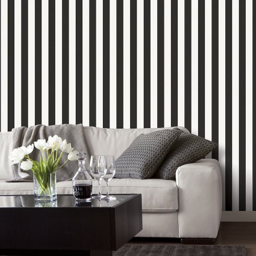 Galerie Awning Stripe Black Wallpaper Room 2