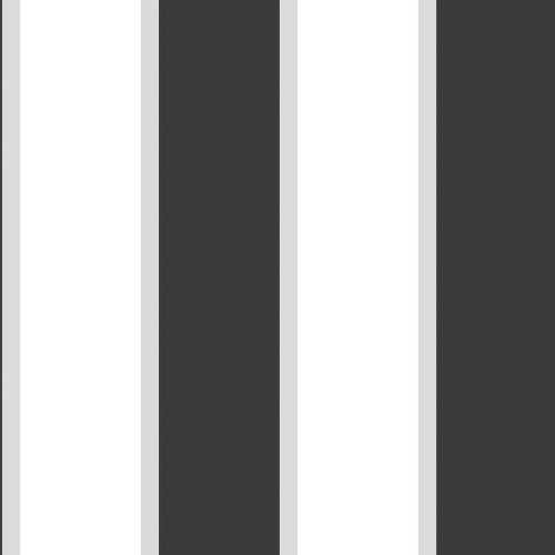 Galerie Formal Stripe Black / Silver / White Wallpaper