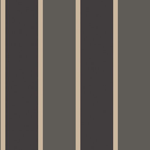 Galerie Formal Stripe Black / Slate / Gold Wallpaper