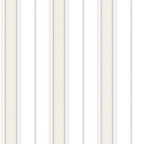 Galerie Slim Stripe Beige / Blue / Navy Wallpaper