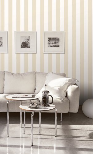 Galerie Surface Stripe Beige Wallpaper Room