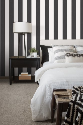 Galerie Surface Stripe Black Wallpaper Room