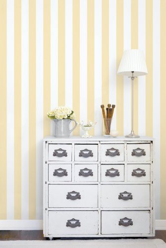 Galerie Surface Stripe Yellow Wallpaper Room