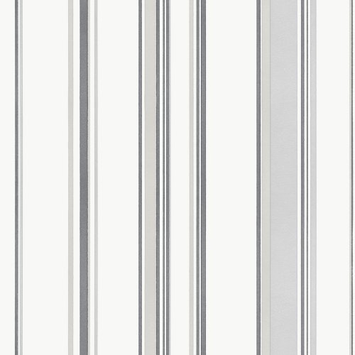 Galerie Casual Stripe Silver Grey Wallpaper