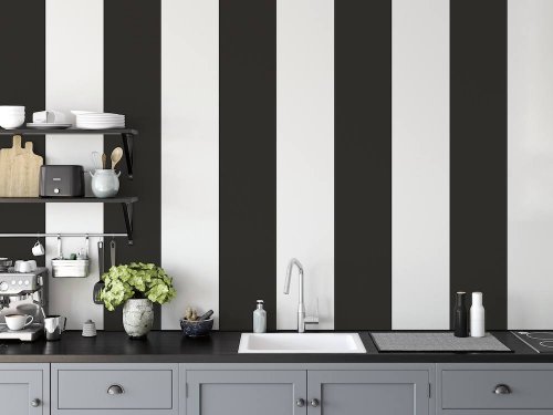 Galerie Widest Stripe Black Wallpaper Room