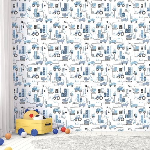 Galerie Construction Blue Wallpaper Room