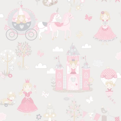 Galerie Fairytale Grey/Pinks Wallpaper