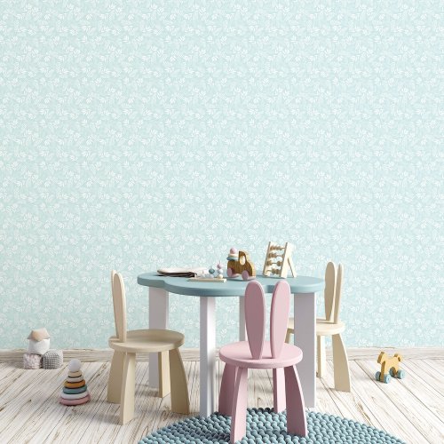 Galerie Koala Leaf Turquoise Wallpaper Room