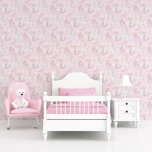 Galerie Mermaids Pink/Grey/Glitter Wallpaper Room