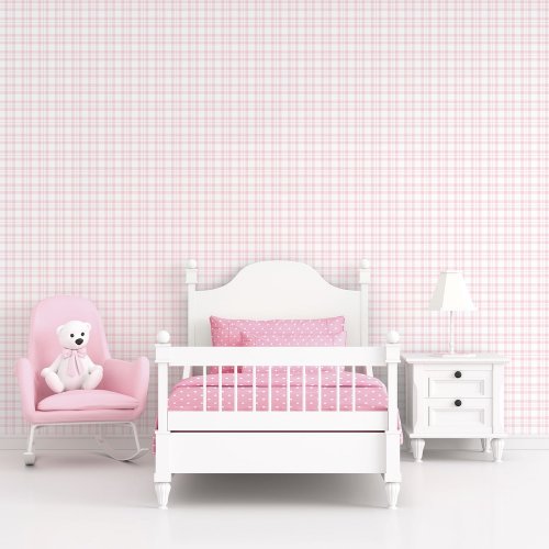 Galerie Plaid Pink Wallpaper Room