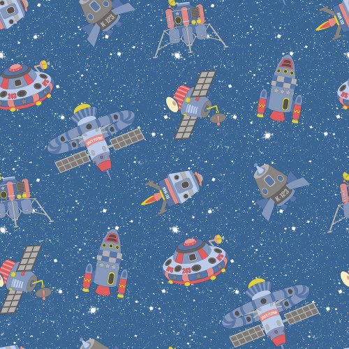 Galerie Spaceships Cobalt/Primary/Glitter Wallpaper