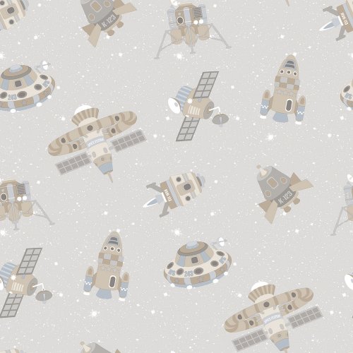 Galerie Spaceships Greige/Tan/Glitter Wallpaper