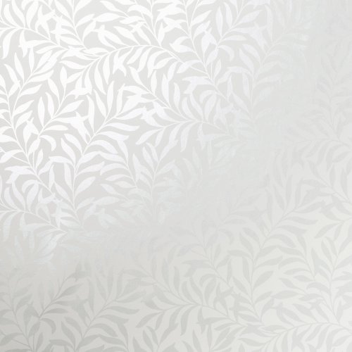 Crown Salix Leaf Grey / White Wallpaper