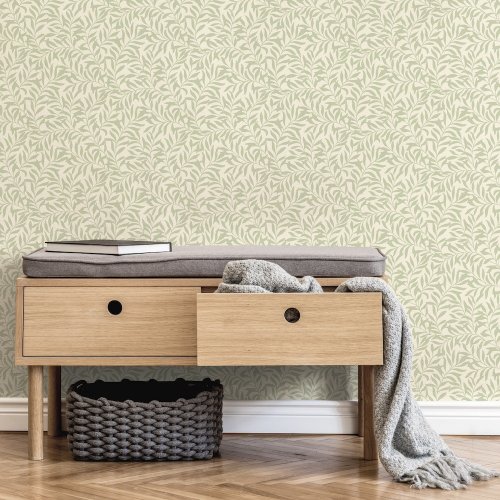 Crown Salix Leaf Sage Wallpaper Room 2