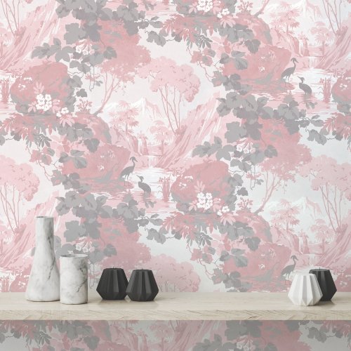 Crown Tranquil Scene Pink Wallpaper Room 2