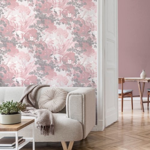 Crown Tranquil Scene Pink Wallpaper Room 3