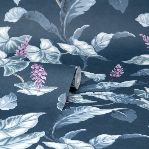 Crown Meridian Parade Dark Blue/Purple Wallpaper Roll