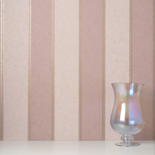 Crown Stripe Pink Wallpaper Room