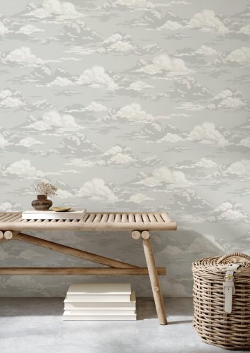 Crown Cumulus Grey Wallpaper Room 2