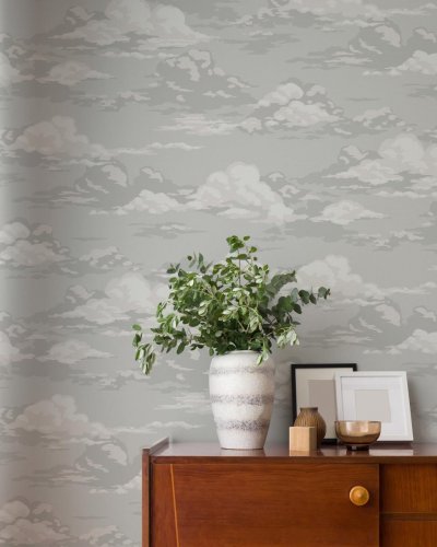 Crown Cumulus Grey Wallpaper Room