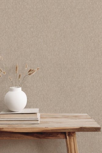 Crown Herringbone Natural Wallpaper Room