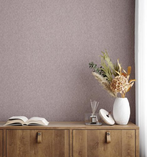 Crown Herringbone Mulberry Wallpaper Room 2