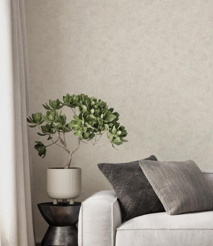 Crown Heritage Plain Light Grey Wallpaper Room 2