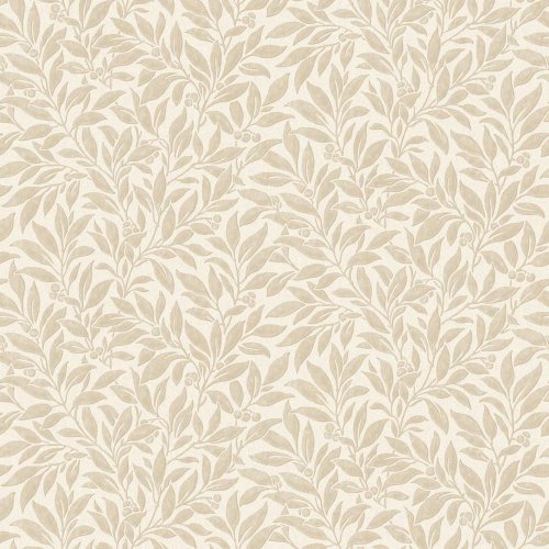 Crown Winter Berry Beige Wallpaper with delicate berry and leaf pattern