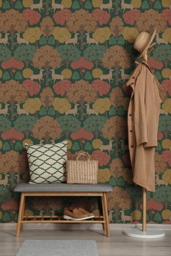 Crown Forest of Arden Green Wallpaper Room 2