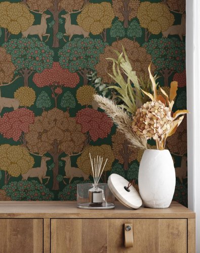 Crown Forest of Arden Green Wallpaper Room