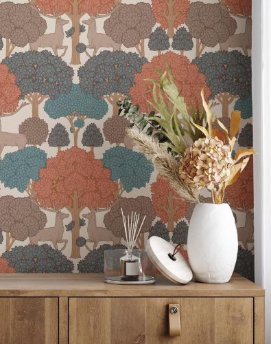 Crown Forest of Arden Orange Wallpaper Room