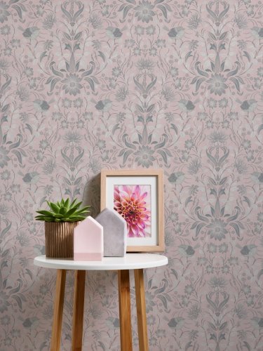 Galerie Charme Floral Bird Motif Pink Room 4