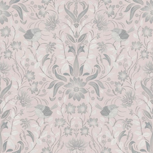 Galerie Floral Bird Motif Pink