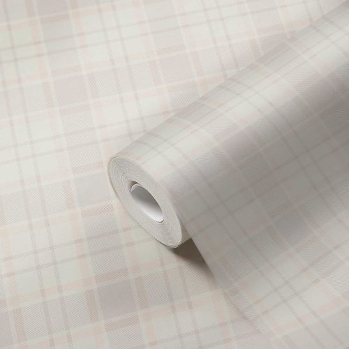 Galerie Check Plaid Cream Wallpaper Roll