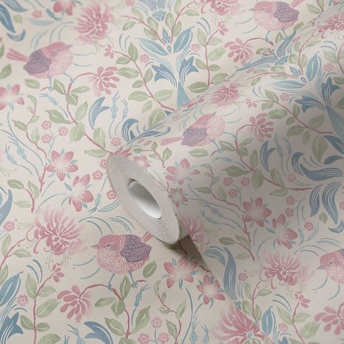 Galerie Floral Bird Motif Cream Roll