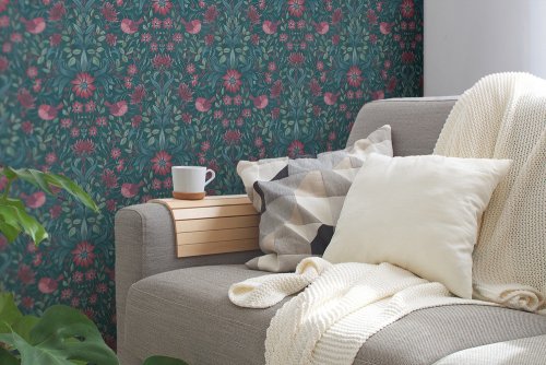 Galerie Floral Bird Motif Green Room 2