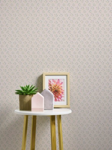 Galerie Forget Me Not Motif Blue / Cream / Green Wallpaper Room