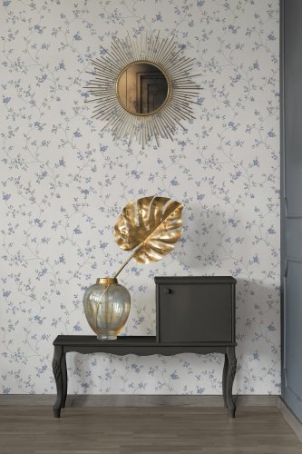 Galerie Petit Floral Motif Blue Wallpaper Room 3