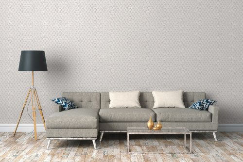 Galerie Forget Me Not Motif Blue / Grey / White Wallpaper Room 2